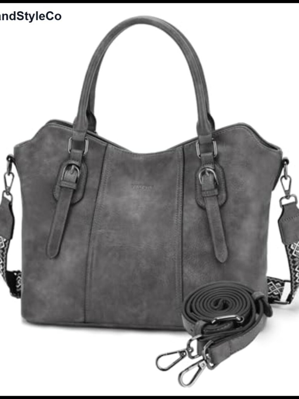 Vegan Leather Convertible Hobo Bag with Two Straps